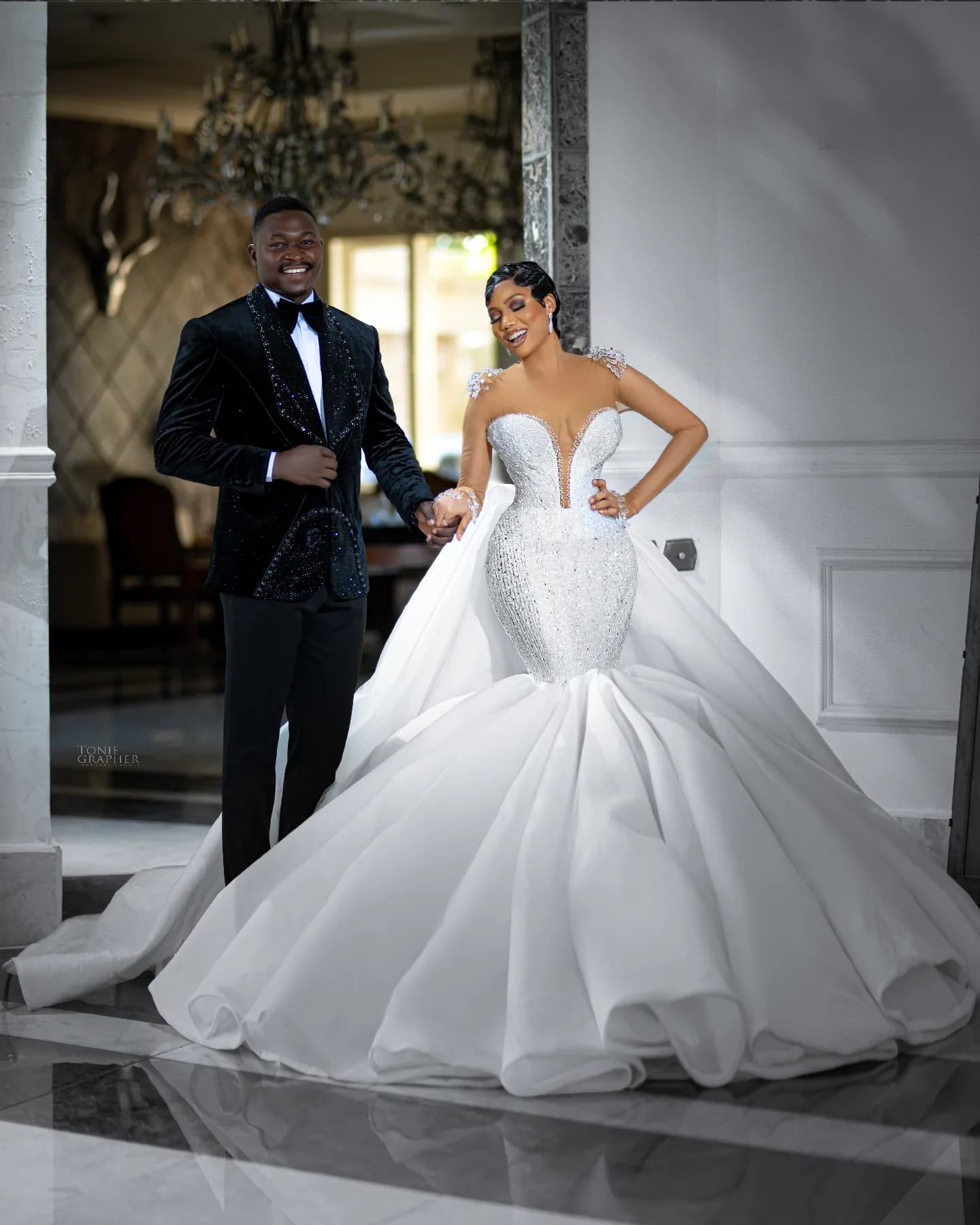Crystal-embellished gown from the Ice & Crystals Collection