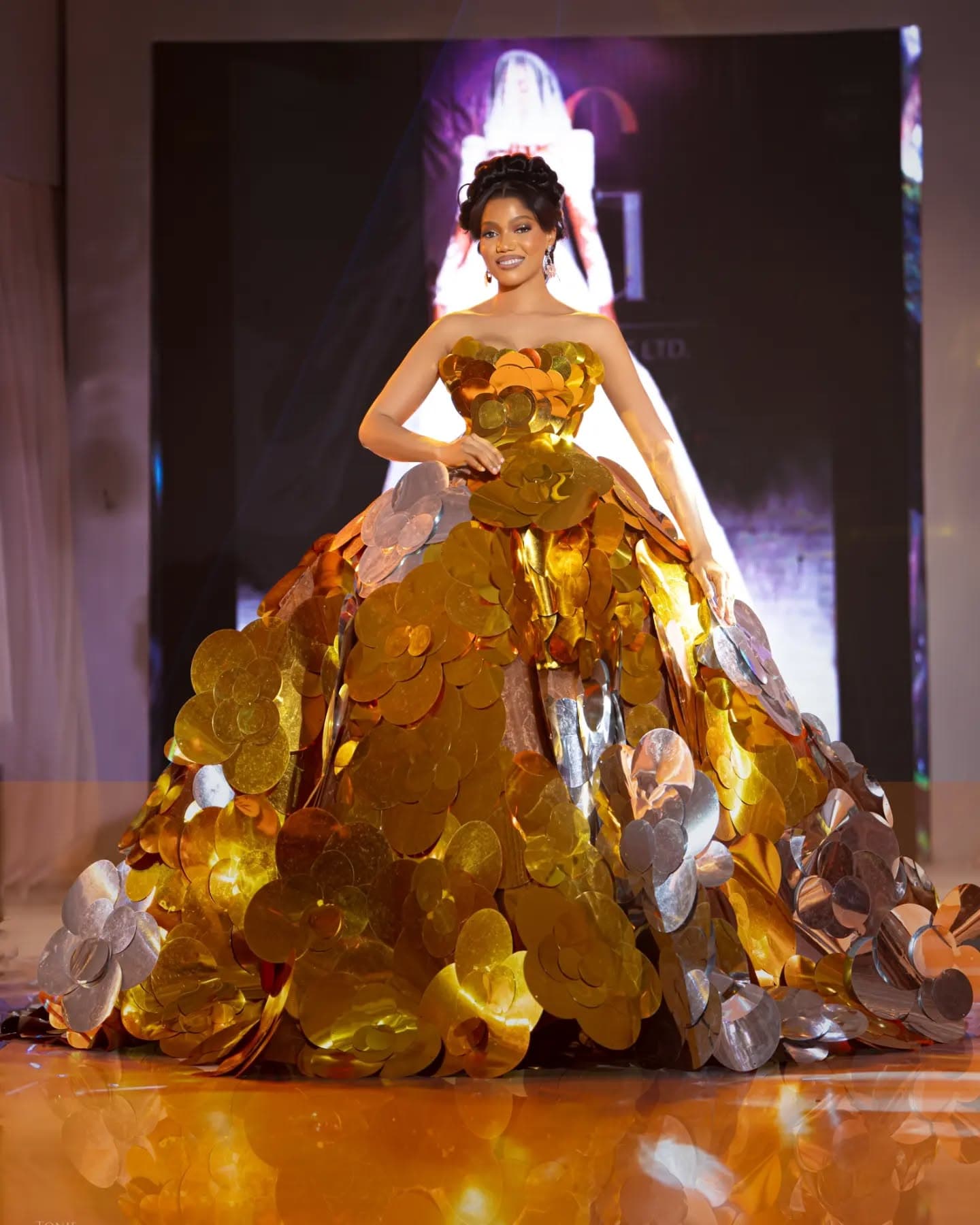 Metallic floral ball gown from the Stone, Petal & Sparkle Collection